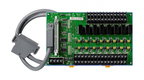 DB-16P8R/D/DIN  16-ch Isolated Input & 8-ch Relay Board with DIN-rail Mounting