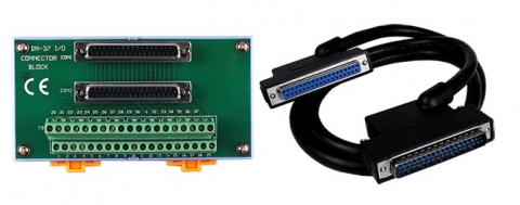 DN-37-A I/O 37pin female D-sub to Screw Term: DIN Rail Mtng