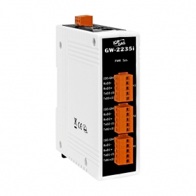 GW-2235i  Isolated Modbus TCP to Modbus RTU/ASCII gateway, dual ethernet (3xRS485/RS422)