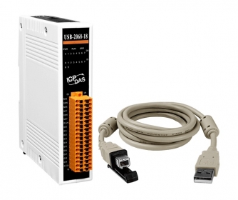 USB-2068-18 USB I/O Module with 10-ch DI and 8-ch Signal Relay