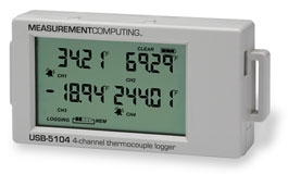 USB-5104  High-Accuracy, Battery-Powered 4-Channel Thermocouple Data Logger